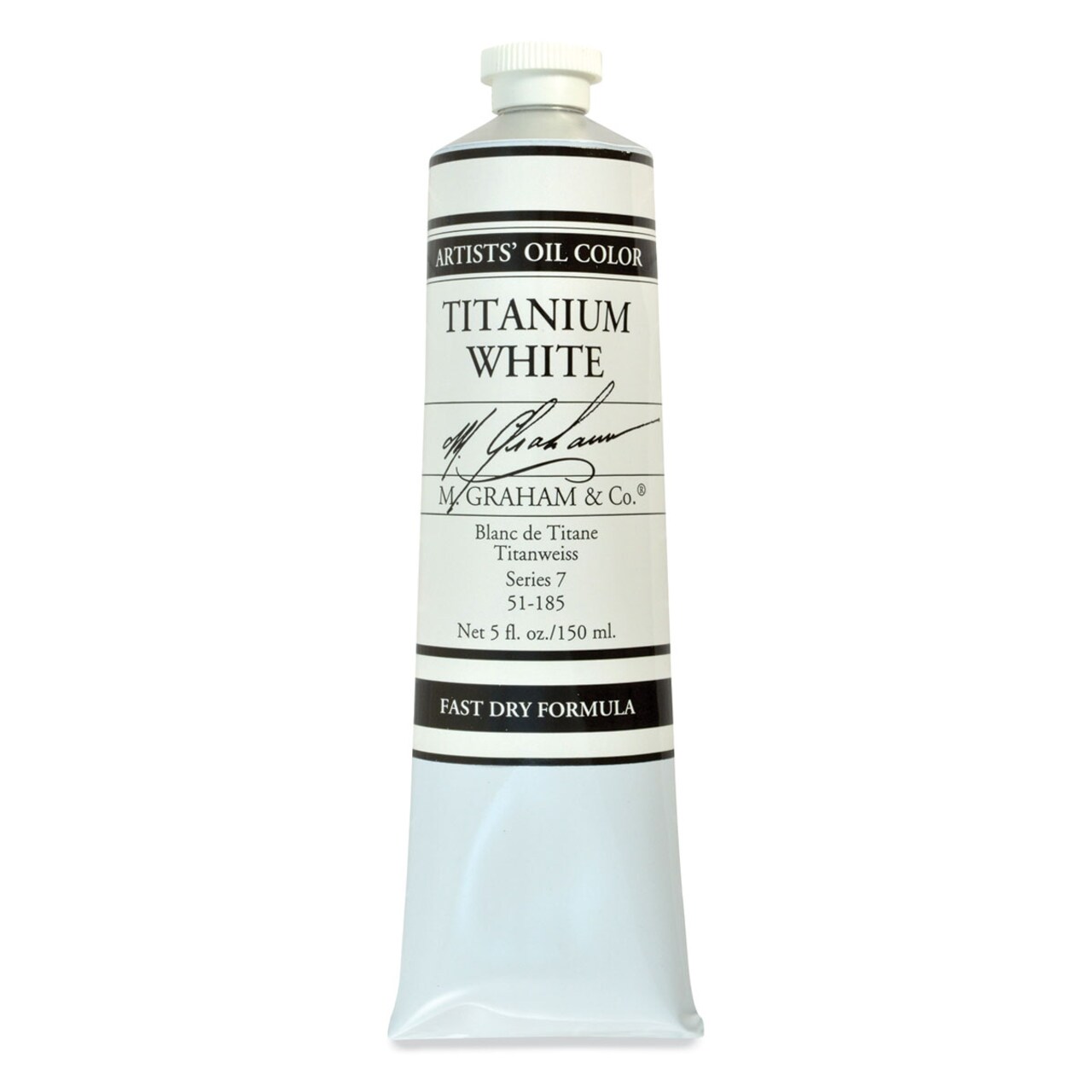 M. Graham Artists' Oil Color - Titanium White-Alkyd (Rapid Dry), 148 ml tube